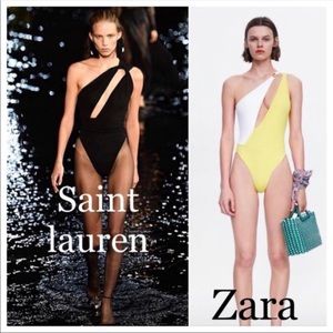 Zara color block swim in small